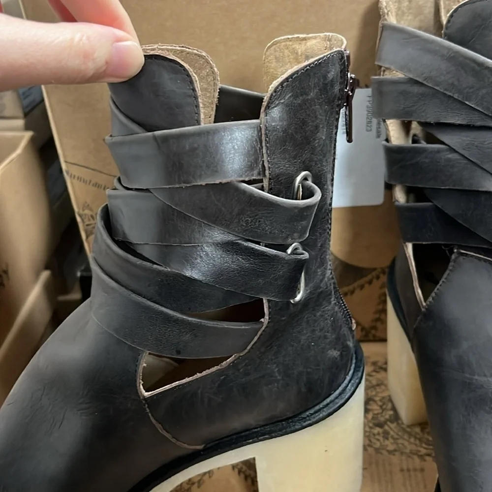 Free People Jesse Cutout Platform Boot in Bitter Brown